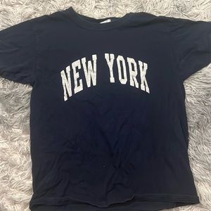 Brandy Melville Navy Blue New York T-Shirt